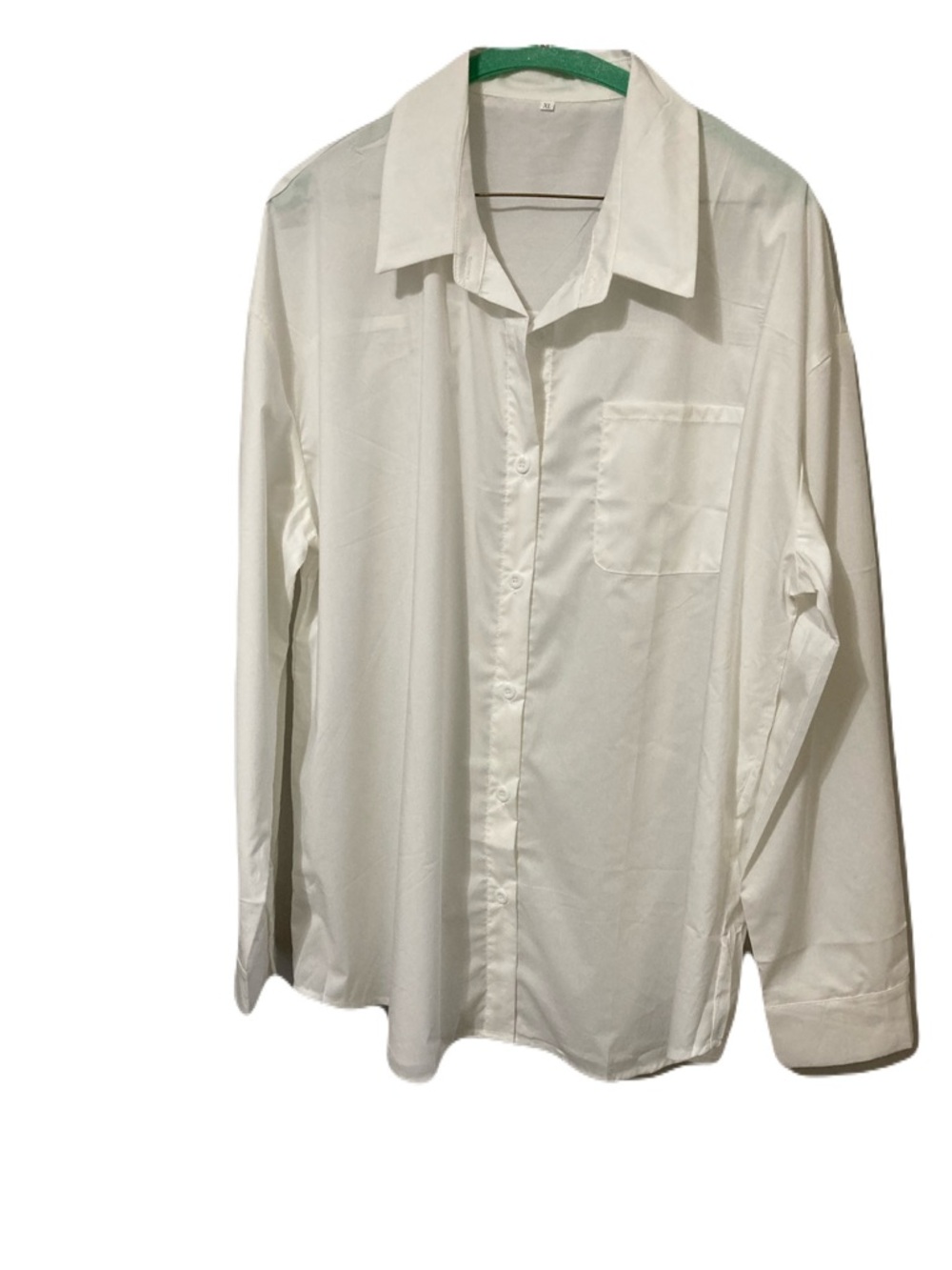 Classic Men's White Button-Down Shirt - Casual Long Sleeve